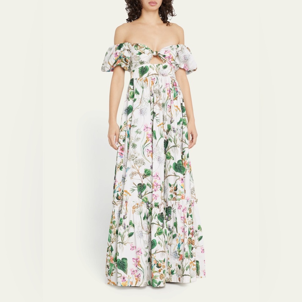 NEW WITH TAGS! Cara Cara Payton Off-Shoulder Cutout Poplin Maxi Dress